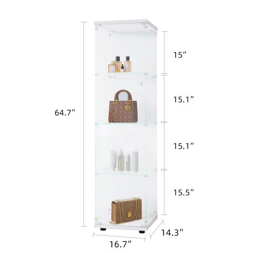 Glass Display Cabinet 4 With Gantry, Floor-to-ceiling Rare Bookshelf, Suitable For Living Room, Bedroom, Office Glass Display Cabinet 4 With Gantry, Floor-to-ceiling Rare Bookshelf, Suitable For Living Room, Bedroom, Office